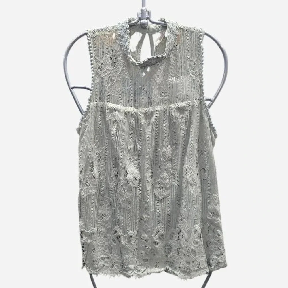 Women's mint green lacy boho tank top size xl (xl3) - Picture 1 of 3